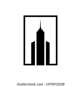 Abstract Big Building Construction Logo. The logo is suitable for leasing office space, apartments, hotels, building names, business consulting.