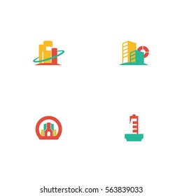 Abstract Big Building Logo Vector Element Set