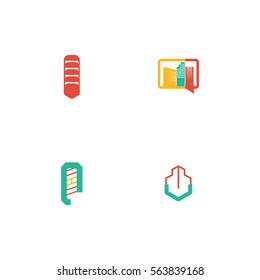 Abstract Big Building Logo Vector Element Set