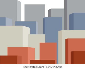 abstract big city background. flat urban cityscape. cartoon vector illustration easy to edit and customize