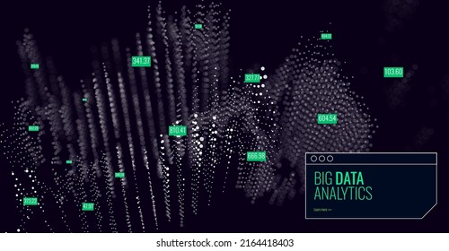 Abstract Big Data Analytics DataViz. Business Graph Visualization. Business Statistics Math Data Background. Block Chain Network Connections Concept. Point Cloud Network. Vector Illustration.