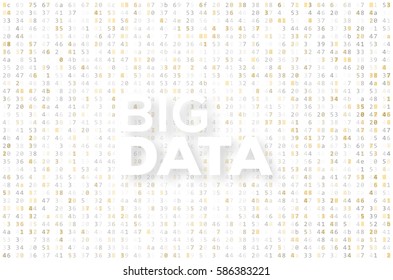 Abstract Big Data Business Concept Background. Binary Computer Code. Coding / Hacker Concept. Vector Illustration.