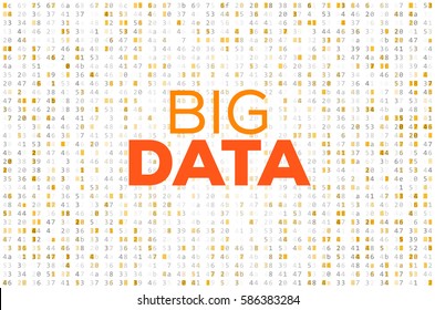 Abstract Big Data Business Concept Background. Binary Computer Code. Coding / Hacker Concept. Vector Illustration.