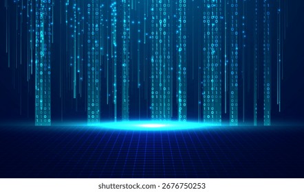 Representação abstrata de código de big data. Fundo de dados moderno de alta tecnologia. Conceito gráfico para seu design