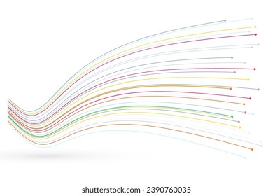 abstract big data colorful tech lines concept backdrop design vector