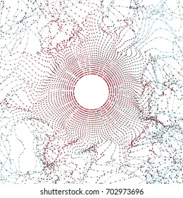Abstrakte Big Data Illustration. Kornkreisgitter glitch und welle. Digitaler bigdata Hintergrund