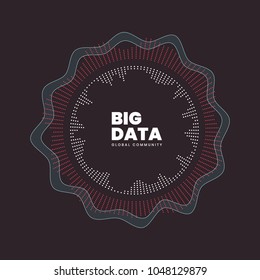 Abstract big data illustration. Vector abstract colorful big data information sorting visualization. Social network, financial analysis of complex databases. Intricate data graphic 