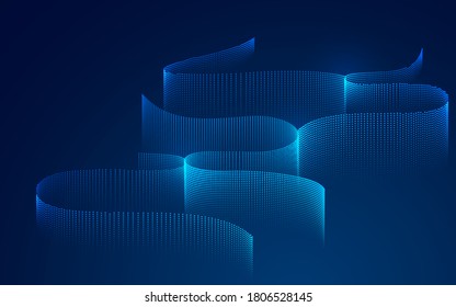 abstract big data technology, graphic of dotted wave form for decoration