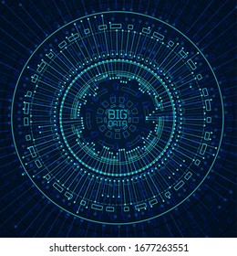 Abstract big data visualization. Big data code representation. Futuristic network or business analytics. Graphic concept for your design