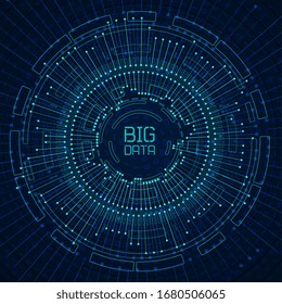 Abstract big data visualization. Big data code representation. Futuristic network or business analytics. Graphic concept for your design