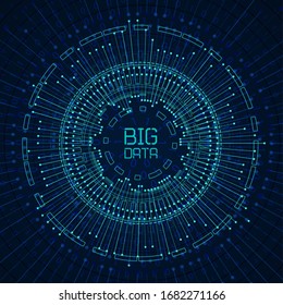 Abstract big data visualization. Big data code representation. Futuristic network or business analytics. Graphic concept for your design