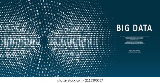 Abstract Big Data Visualization. Big Data Code Representation. Futuristic Network Or Business Analytics. Graphic Concept For Your Design