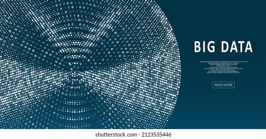 Abstract big data visualization. Big data code representation. Futuristic network or business analytics. Graphic concept for design