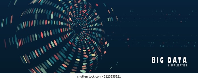 Abstract big data visualization. Big data code representation. Futuristic network or business analytics. Graphic concept for design