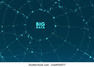 Abstract big data visualization. Big data code representation. Futuristic network or business analytics. Graphic concept for your design