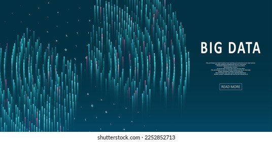 Abstract big data visualization. Big data code representation. Futuristic network or business analytics. Graphic concept for your design