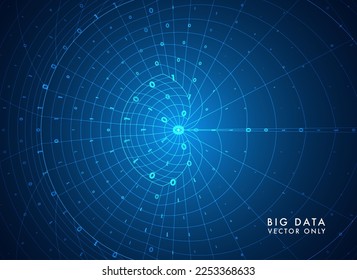 Abstract big data visualization. Big data code representation. Futuristic network or business analytics. Graphic concept for your design