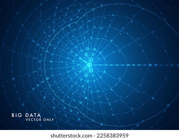 Abstract big data visualization. Big data code representation. Futuristic network or business analytics. Graphic concept for your design