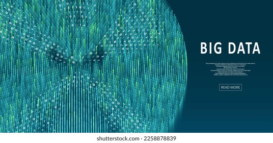 Abstract big data visualization. Big data code representation. Futuristic network or business analytics. Graphic concept for your design