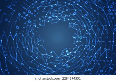 Abstract big data visualization. Big data code representation. Futuristic network or business analytics. Graphic concept for your design