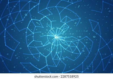 Abstract big data visualization. Big data code representation. Futuristic network or business analytics. Graphic concept for your design