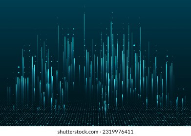 Abstract big data visualization. Big data code representation. Futuristic network or business analytics. Graphic concept for your design