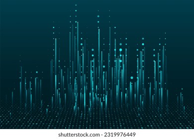 Abstract big data visualization. Big data code representation. Futuristic network or business analytics. Graphic concept for your design