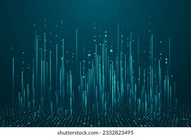 Abstract big data visualization. Big data code representation. Futuristic network or business analytics. Graphic concept for your design