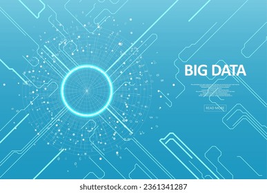 Abstract big data visualization. Big data code representation. Futuristic network or business analytics. Graphic concept for your design
