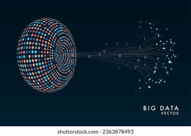 Abstract big data visualization. Big data code representation. Futuristic network or business analytics. Graphic concept for design