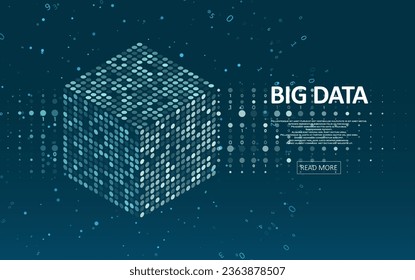 Abstract big data visualization. Big data code representation. Futuristic network or business analytics. Graphic concept for your design