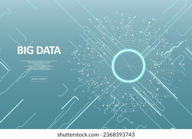 Abstract big data visualization. Big data code representation. Futuristic network or business analytics. Graphic concept for your design