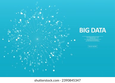 Abstract big data visualization. Big data code representation. Futuristic network or business analytics. Graphic concept for your design