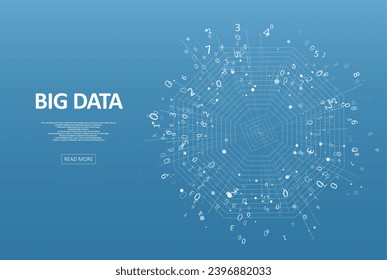 Abstract big data visualization. Big data code representation. Futuristic network or business analytics. Graphic concept for your design