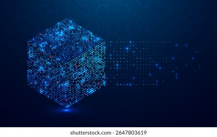 Abstract big data visualization. Big data code representation. Futuristic network or business analytics. Graphic concept for your design