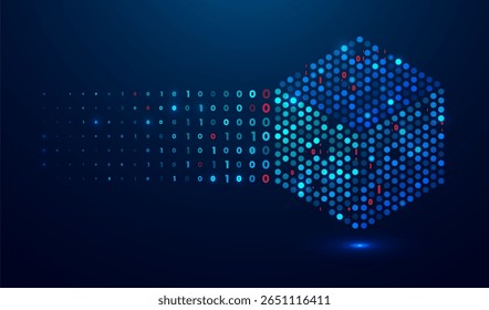 Abstract big data visualization. Big data code representation. Futuristic network or business analytics. Graphic concept for your design
