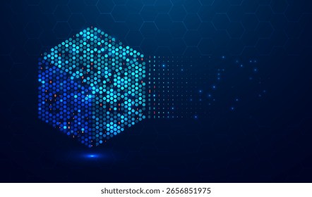 Abstract big data visualization. Big data code representation. Futuristic network or business analytics. Graphic concept for your design