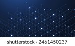 Abstract Big Data visualization digital network connection concept background. Artificial intelligence and engineering technology. Global network, Lines plexus, minimal array. Vector illustration.