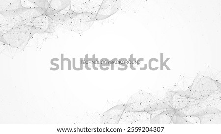 Abstract Big Data visualization digital network connection concept background. Artificial intelligence and engineering technology. Global network, Lines plexus, minimal array. Vector illustration