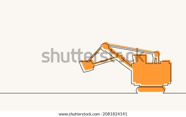 Abstract big\
excavator thin line style\
icon.