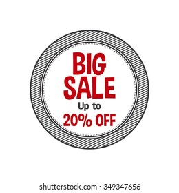 Abstract big sale label on a white background