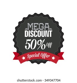 Abstract big sale label on a white background