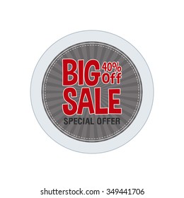 Abstract Big Sale label on a white background