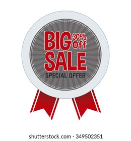 Abstract Big Sale label on a white background