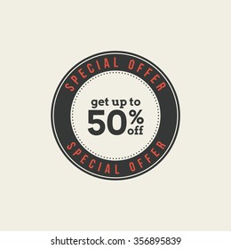 Abstract big sale label on a white background