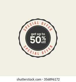 Abstract big sale label on a white background