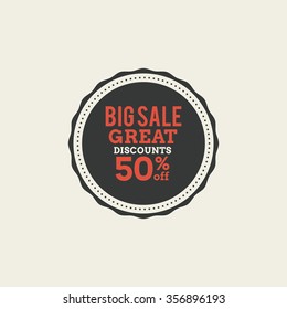Abstract big sale label on a white background