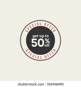 Abstract big sale label on a white background