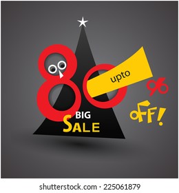 Abstract Big sale offer tag. 