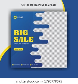 Abstract big sale template post for social media, template for fashion sale ads